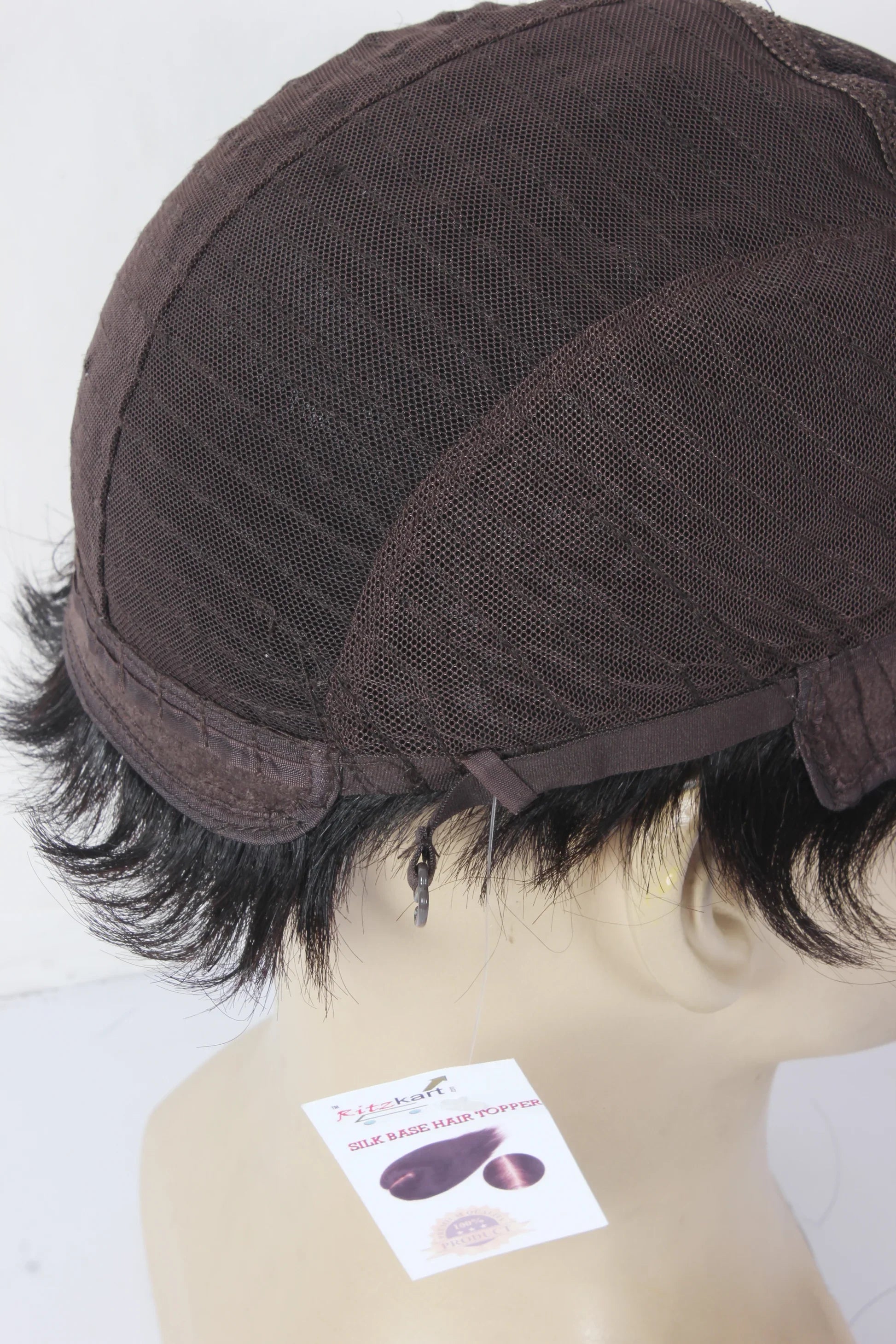 Men's Soft Human Hair With Adjustable clips Glue-less Full Head